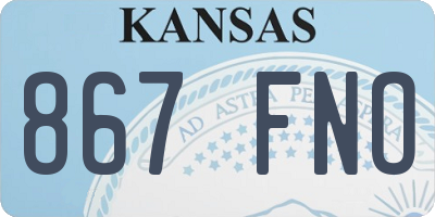 KS license plate 867FNO