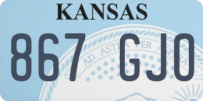 KS license plate 867GJO