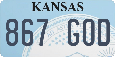 KS license plate 867GOD