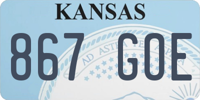 KS license plate 867GOE