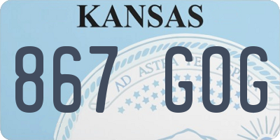 KS license plate 867GOG