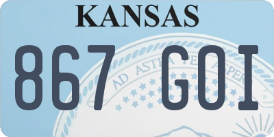 KS license plate 867GOI