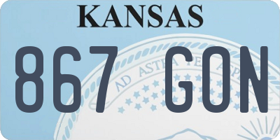 KS license plate 867GON