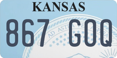 KS license plate 867GOQ