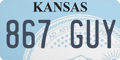 KS license plate 867GUY