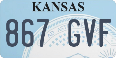 KS license plate 867GVF