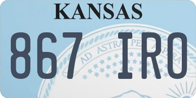 KS license plate 867IRO