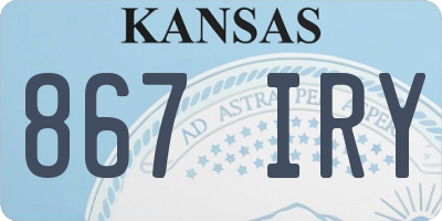 KS license plate 867IRY
