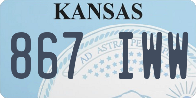KS license plate 867IWW