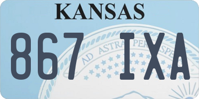 KS license plate 867IXA