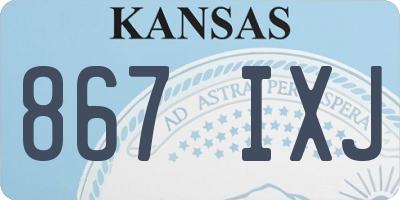 KS license plate 867IXJ