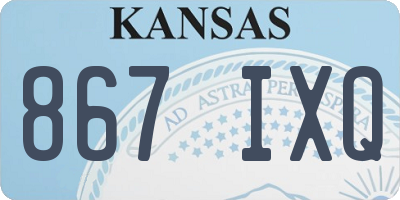 KS license plate 867IXQ