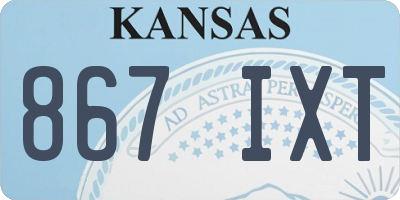 KS license plate 867IXT