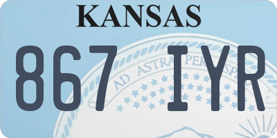 KS license plate 867IYR