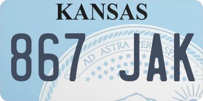 KS license plate 867JAK