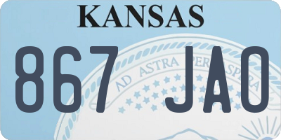 KS license plate 867JAO