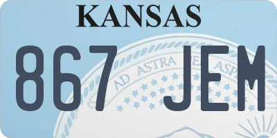 KS license plate 867JEM