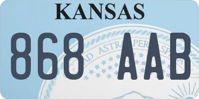 KS license plate 868AAB