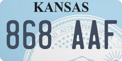 KS license plate 868AAF