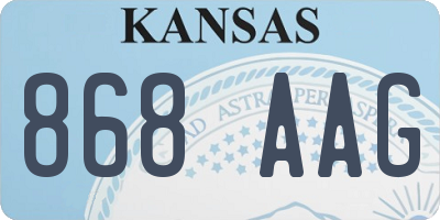 KS license plate 868AAG