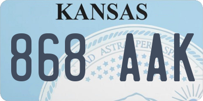 KS license plate 868AAK