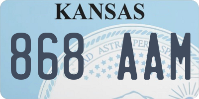 KS license plate 868AAM