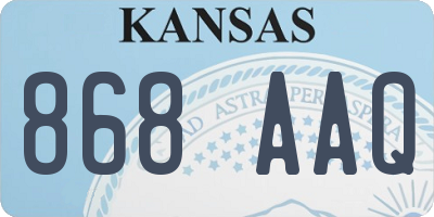 KS license plate 868AAQ