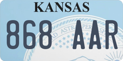 KS license plate 868AAR