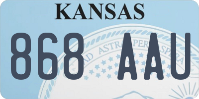 KS license plate 868AAU