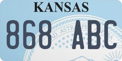 KS license plate 868ABC