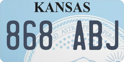 KS license plate 868ABJ