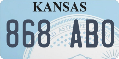 KS license plate 868ABO