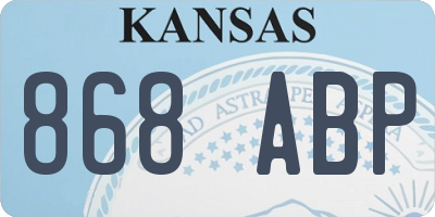 KS license plate 868ABP
