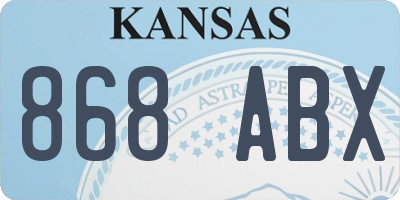 KS license plate 868ABX
