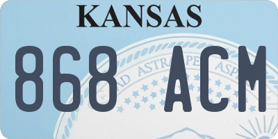 KS license plate 868ACM