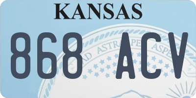 KS license plate 868ACV