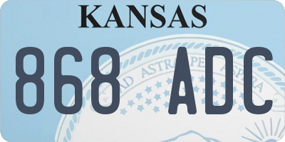 KS license plate 868ADC