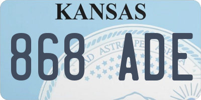 KS license plate 868ADE