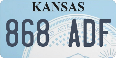 KS license plate 868ADF