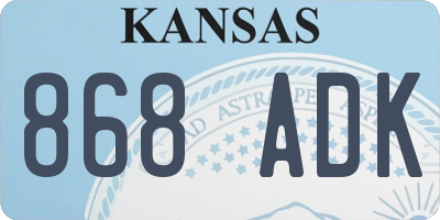 KS license plate 868ADK