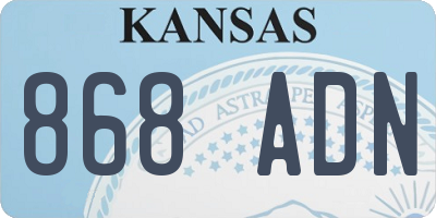 KS license plate 868ADN