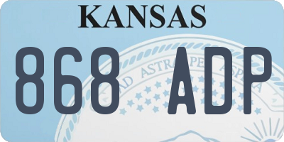 KS license plate 868ADP
