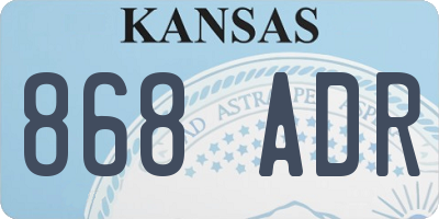 KS license plate 868ADR