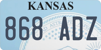 KS license plate 868ADZ