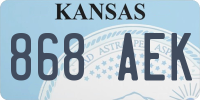 KS license plate 868AEK