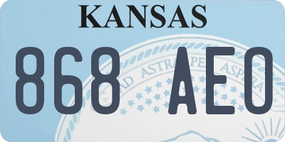 KS license plate 868AEO
