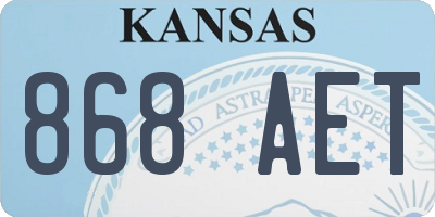 KS license plate 868AET