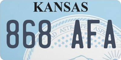 KS license plate 868AFA