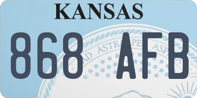 KS license plate 868AFB