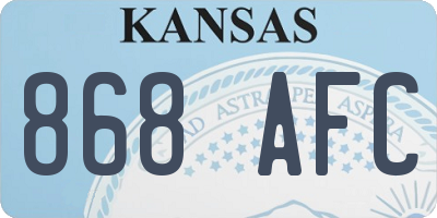 KS license plate 868AFC